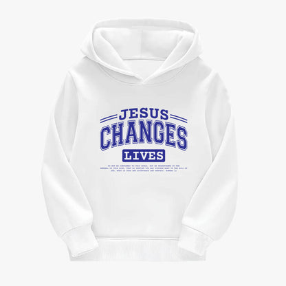 He Changes Lives Youth Christian Hooded Sweatshirt - ClaimedbyGodDesigns