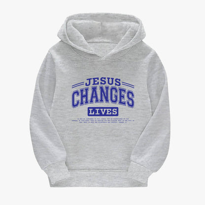 He Changes Lives Youth Christian Hooded Sweatshirt - ClaimedbyGodDesigns