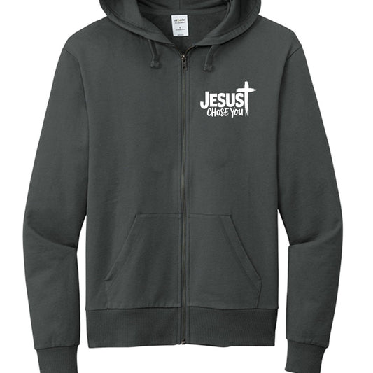 He Chose You (lion 3 crosses) Unisex Christian Full-Zip Hooded Sweatshirt - ClaimedbyGodDesigns