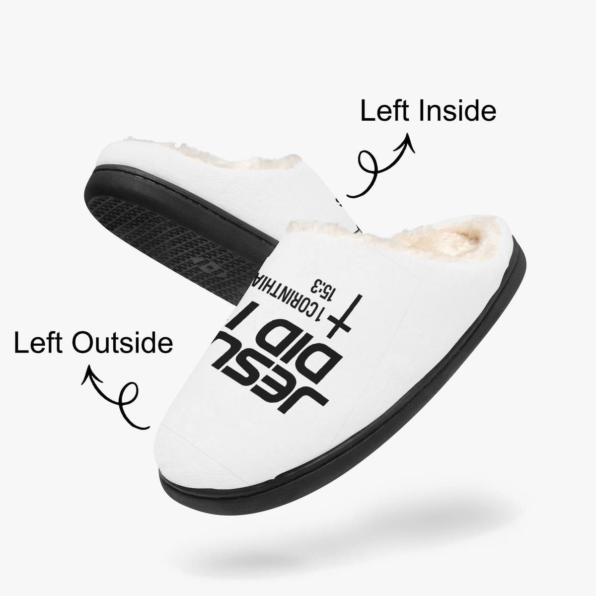 He Did It Christian Fluffy Bedroom Slippers - ClaimedbyGodDesigns