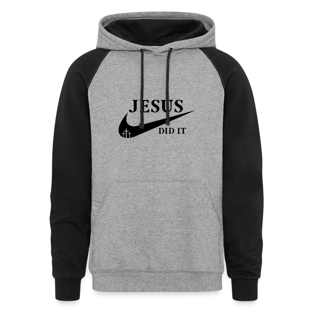 He Did It Christian Unisex Colorblock Hooded Sweatshirt - ClaimedbyGodDesigns