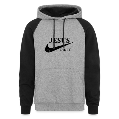 He Did It Christian Unisex Colorblock Hooded Sweatshirt - ClaimedbyGodDesigns