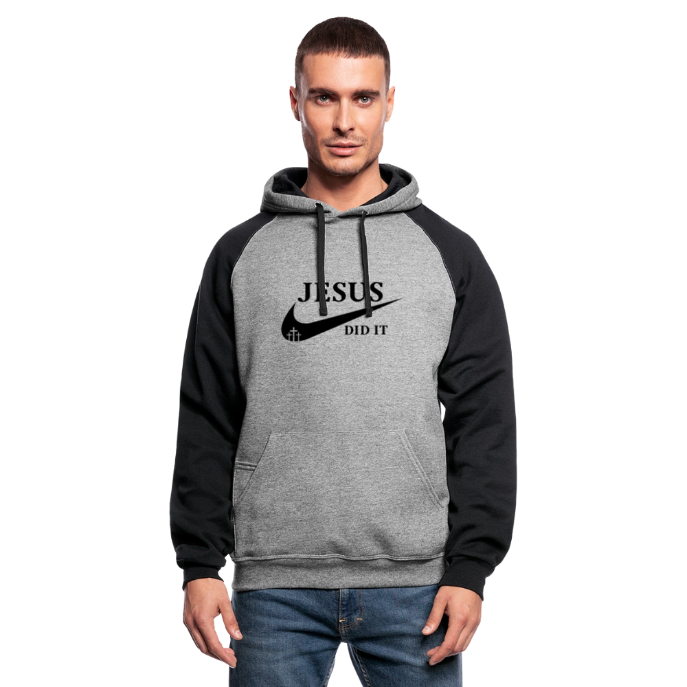 He Did It Christian Unisex Colorblock Hooded Sweatshirt - ClaimedbyGodDesigns
