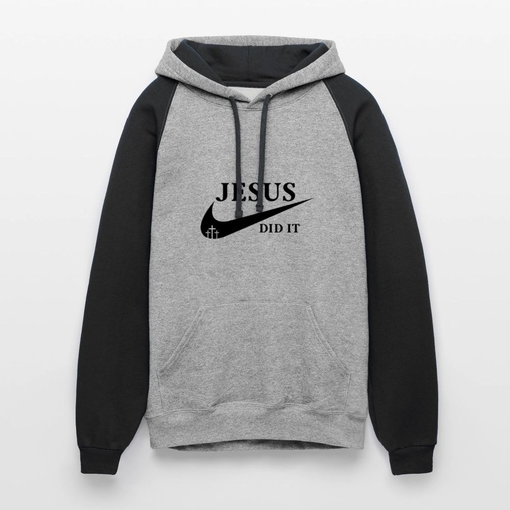 He Did It Christian Unisex Colorblock Hooded Sweatshirt - ClaimedbyGodDesigns