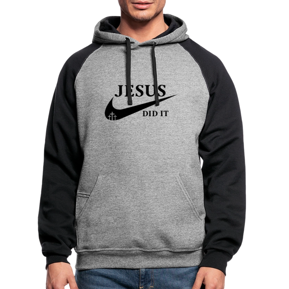 He Did It Christian Unisex Colorblock Hooded Sweatshirt - ClaimedbyGodDesigns