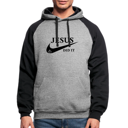 He Did It Christian Unisex Colorblock Hooded Sweatshirt - ClaimedbyGodDesigns