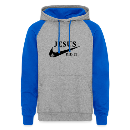 He Did It Christian Unisex Colorblock Hooded Sweatshirt - ClaimedbyGodDesigns