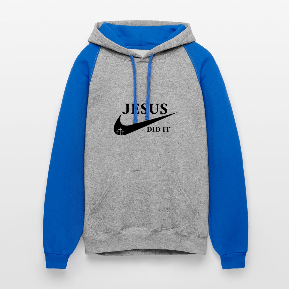 He Did It Christian Unisex Colorblock Hooded Sweatshirt - ClaimedbyGodDesigns