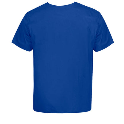 He Did It Unisex 1-Pocket Tuckable V-Neck Medical Scrub Top - ClaimedbyGodDesigns