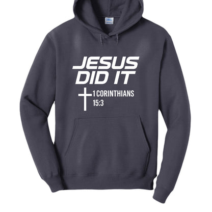 He Did It Unisex Christian Pullover Hooded Sweatshirt - ClaimedbyGodDesigns
