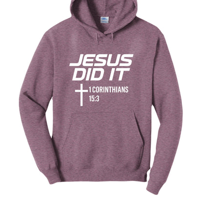 He Did It Unisex Christian Pullover Hooded Sweatshirt - ClaimedbyGodDesigns
