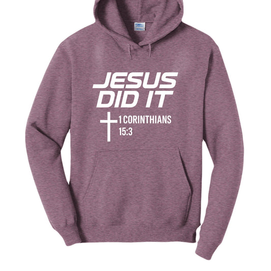 He Did It Unisex Christian Pullover Hooded Sweatshirt - ClaimedbyGodDesigns