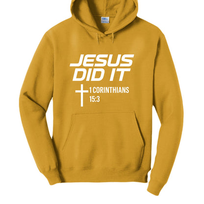 He Did It Unisex Christian Pullover Hooded Sweatshirt - ClaimedbyGodDesigns