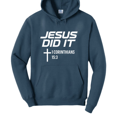 He Did It Unisex Christian Pullover Hooded Sweatshirt - ClaimedbyGodDesigns