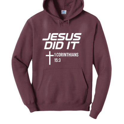 He Did It Unisex Christian Pullover Hooded Sweatshirt - ClaimedbyGodDesigns