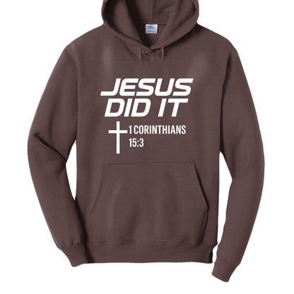 He Did It Unisex Christian Pullover Hooded Sweatshirt - ClaimedbyGodDesigns