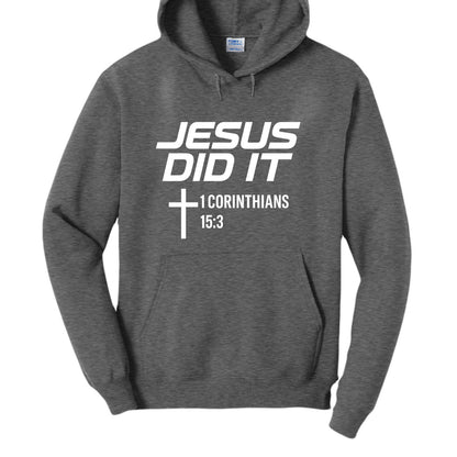 He Did It Unisex Christian Pullover Hooded Sweatshirt - ClaimedbyGodDesigns