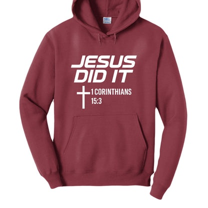 He Did It Unisex Christian Pullover Hooded Sweatshirt - ClaimedbyGodDesigns