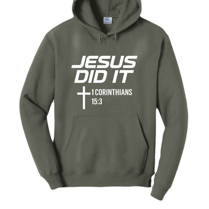 He Did It Unisex Christian Pullover Hooded Sweatshirt - ClaimedbyGodDesigns