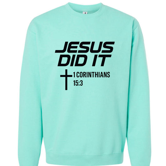 He Did It Unisex Christian Pullover Sweatshirt - ClaimedbyGodDesigns