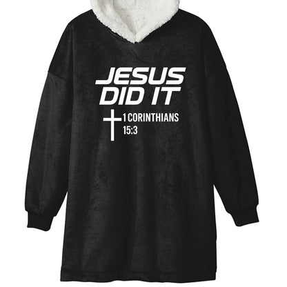 He Did It Unisex Premium Wearable Blanket - ClaimedbyGodDesigns