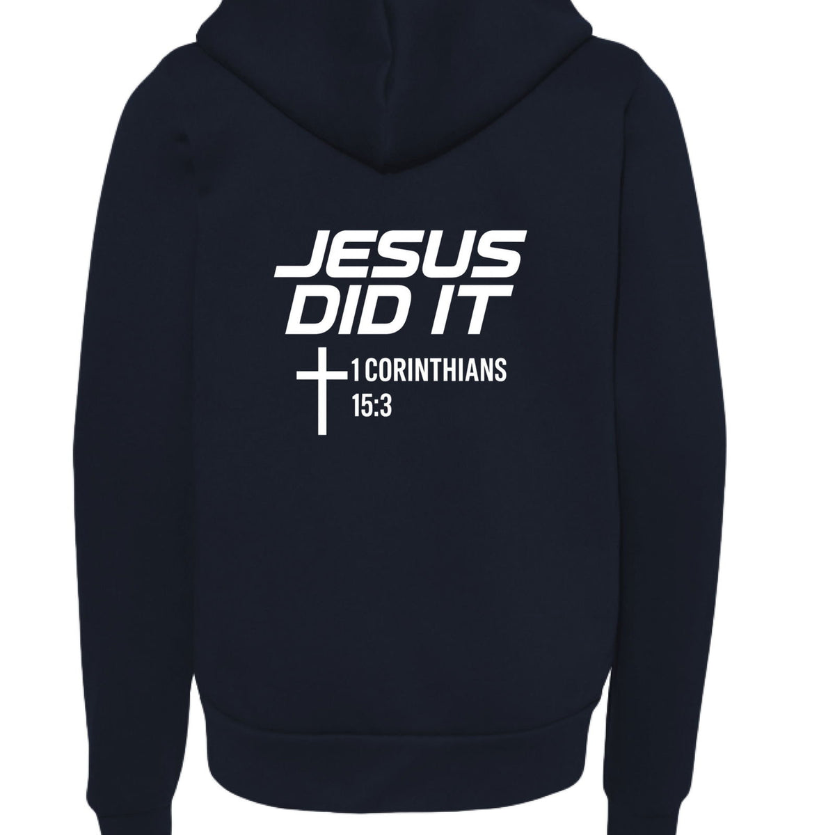 He Did It Youth Christian Fleece Full-Zip Hooded Sweatshirt - ClaimedbyGodDesigns