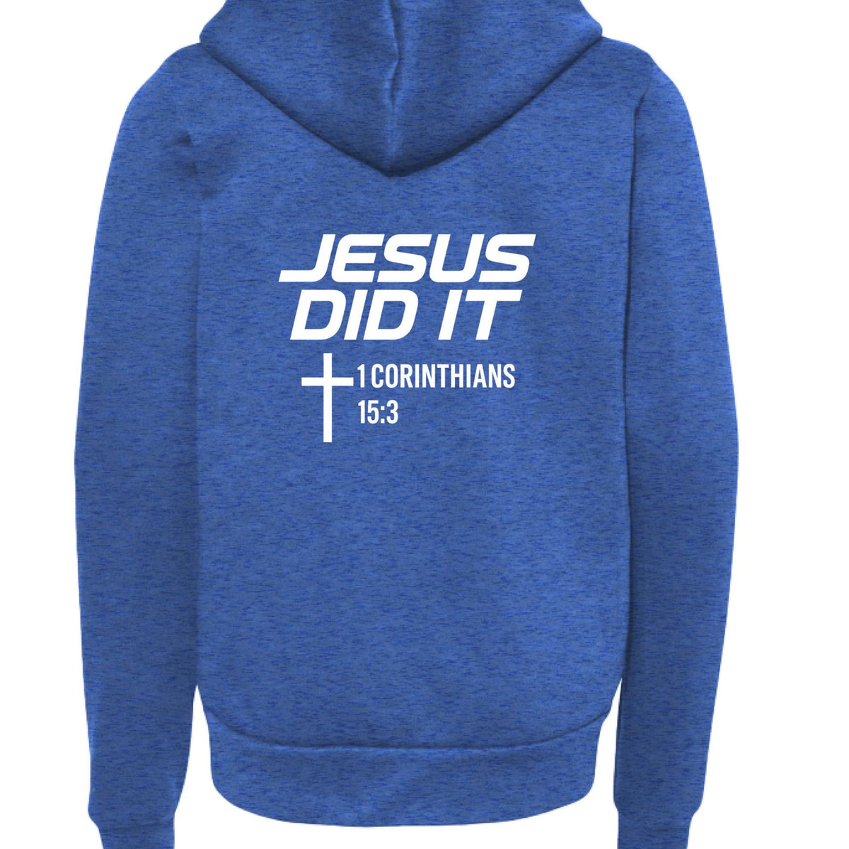 He Did It Youth Christian Fleece Full-Zip Hooded Sweatshirt - ClaimedbyGodDesigns