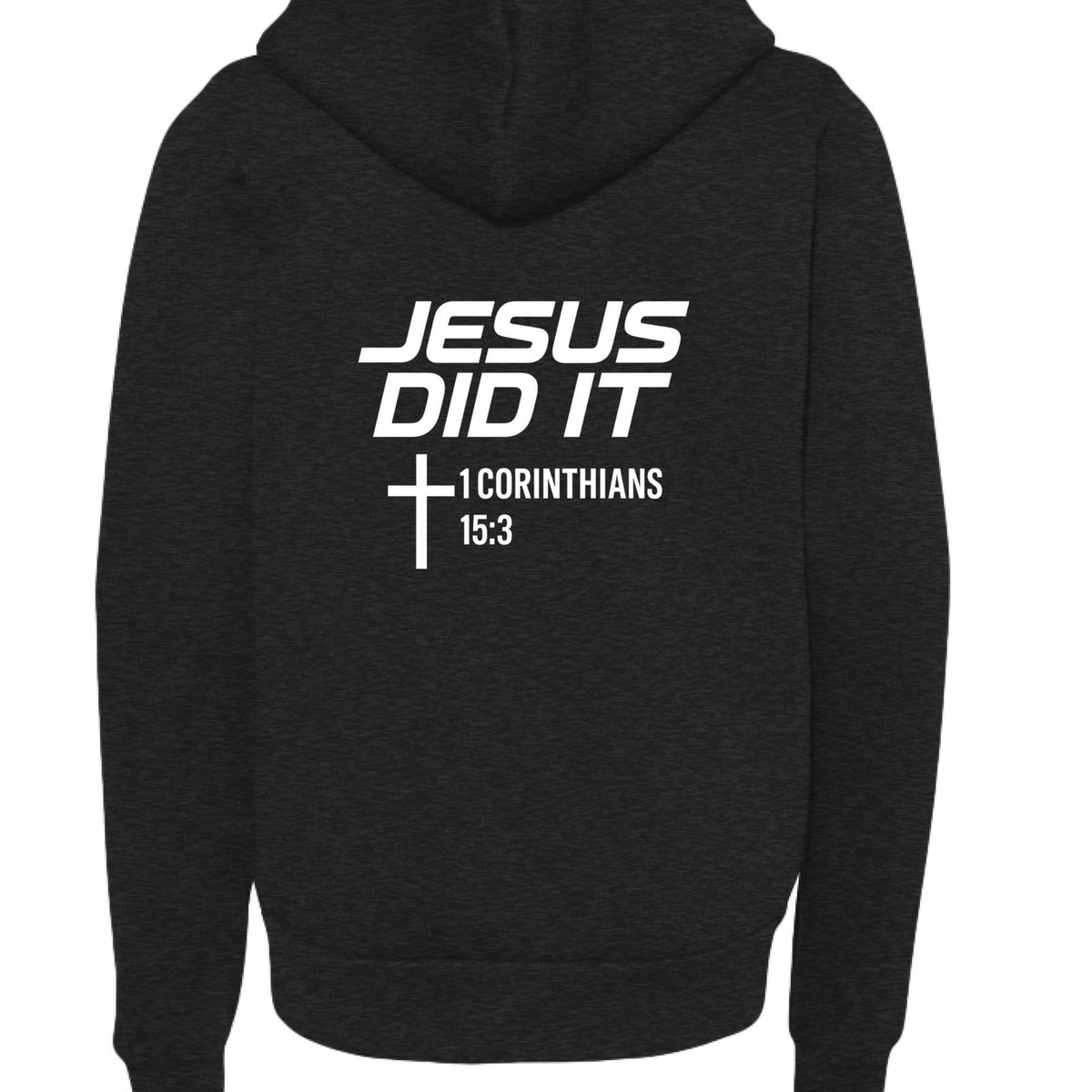 He Did It Youth Christian Fleece Full-Zip Hooded Sweatshirt - ClaimedbyGodDesigns