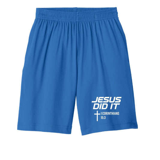 He Did It Youth Christian Shorts - ClaimedbyGodDesigns