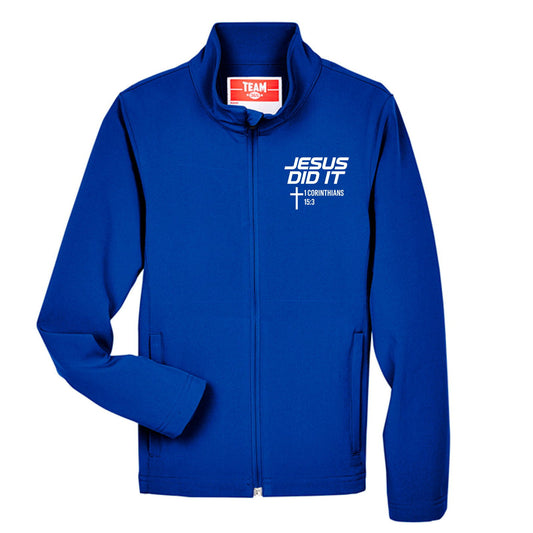 He Did It Youth Christian Soft Shell Jacket - ClaimedbyGodDesigns