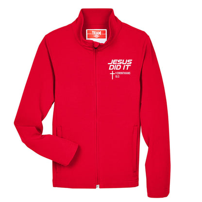 He Did It Youth Christian Soft Shell Jacket - ClaimedbyGodDesigns