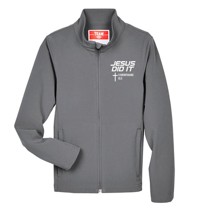 He Did It Youth Christian Soft Shell Jacket - ClaimedbyGodDesigns