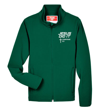 He Did It Youth Christian Soft Shell Jacket - ClaimedbyGodDesigns