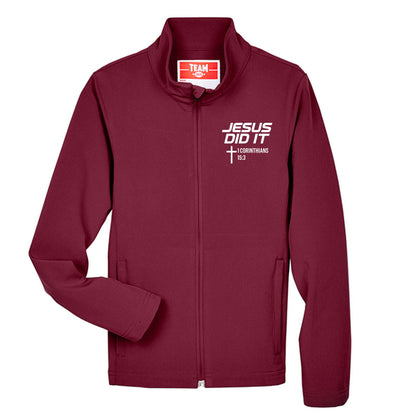 He Did It Youth Christian Soft Shell Jacket - ClaimedbyGodDesigns