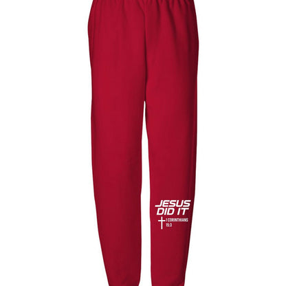 He Did It Youth Christian Sweatpants - ClaimedbyGodDesigns
