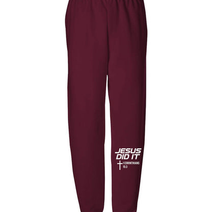 He Did It Youth Christian Sweatpants - ClaimedbyGodDesigns