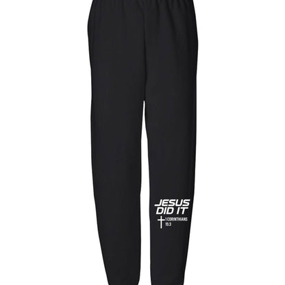He Did It Youth Christian Sweatpants - ClaimedbyGodDesigns