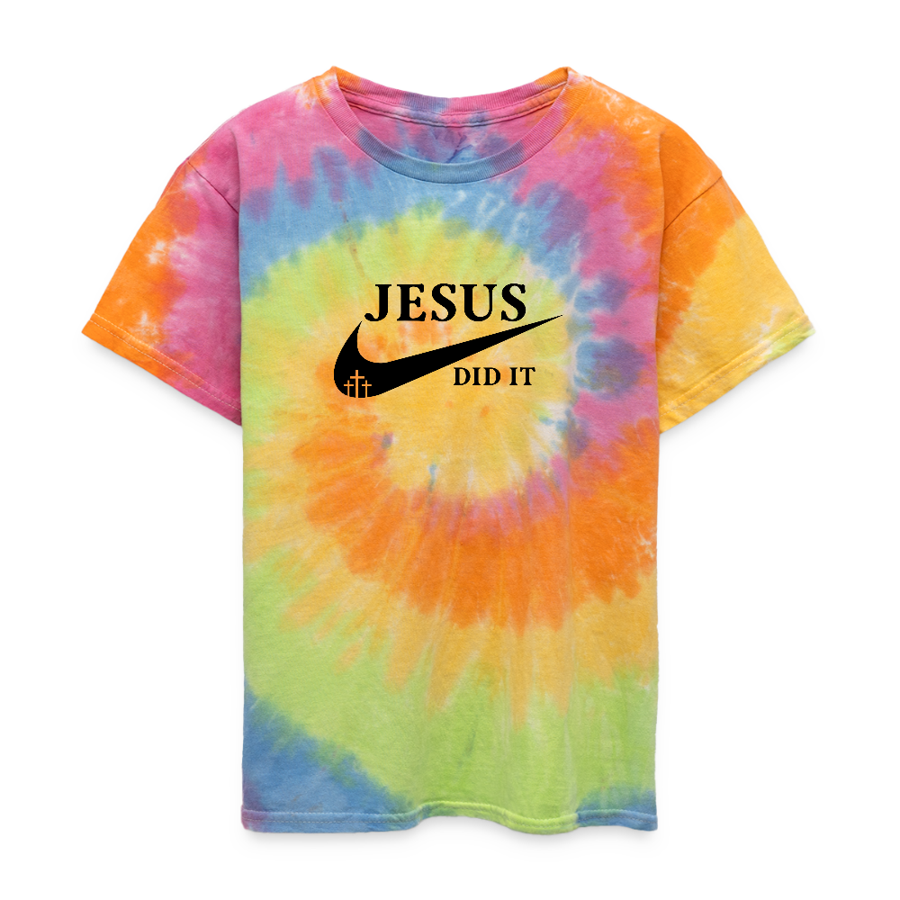 He Did It Youth Christian Tie Dye T-Shirt - ClaimedbyGodDesigns