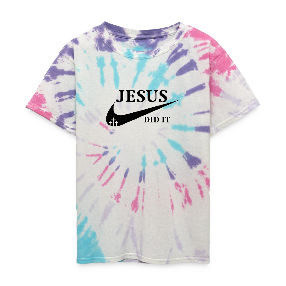 He Did It Youth Christian Tie Dye T-Shirt - ClaimedbyGodDesigns