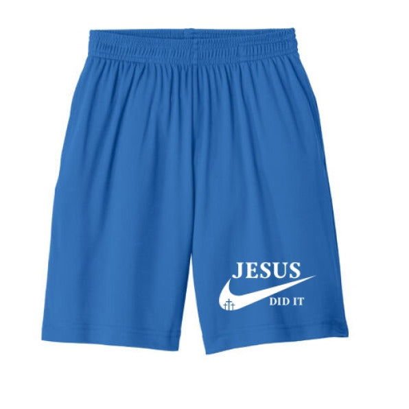 He Did it Youth Christian Basketball Shorts - ClaimedbyGodDesigns