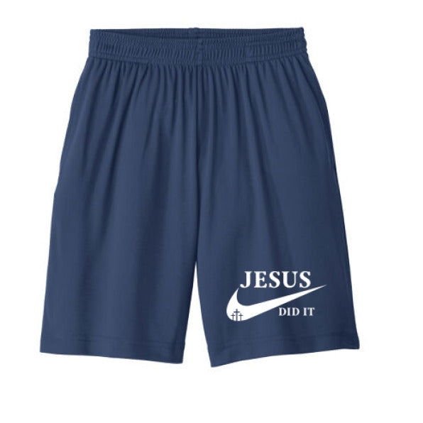 He Did it Youth Christian Basketball Shorts - ClaimedbyGodDesigns