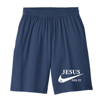 He Did it Youth Christian Basketball Shorts - ClaimedbyGodDesigns