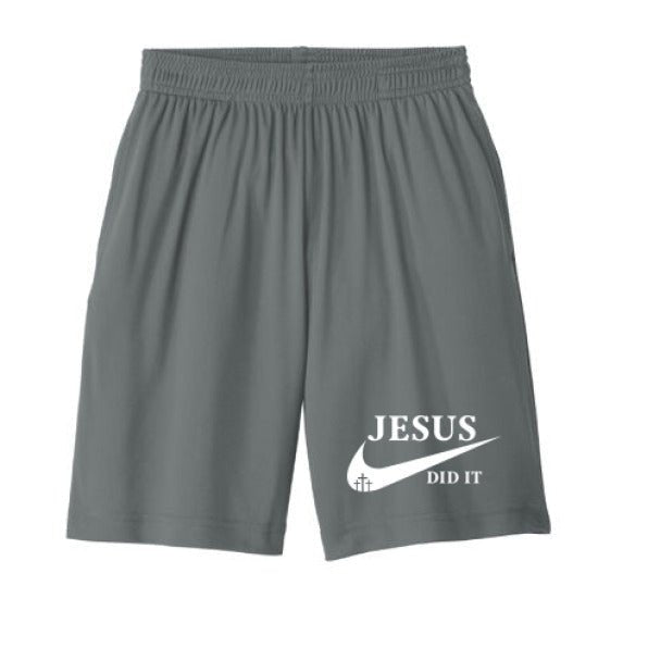 He Did it Youth Christian Basketball Shorts - ClaimedbyGodDesigns