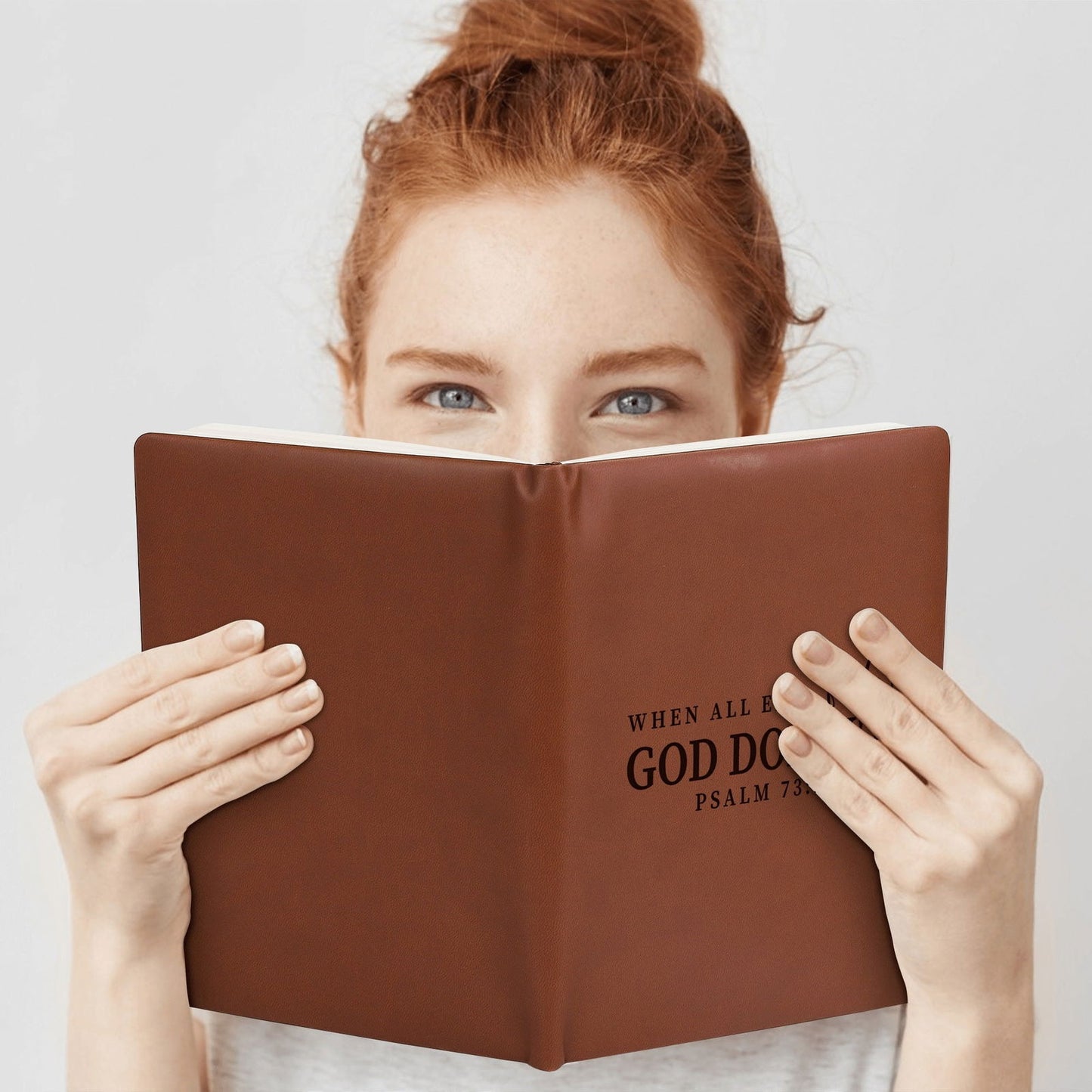 He Doesnt Fail Engraved Brown Christian Journal Diary Gift for Friends Family - ClaimedbyGodDesigns