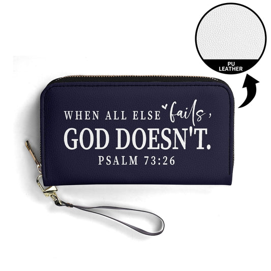 He Doesnt Fail PU Leather Womens Christian Wallet - ClaimedbyGodDesigns