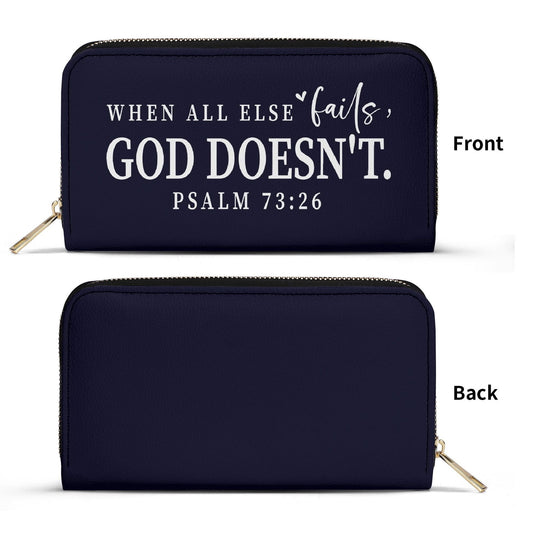 He Doesnt Fail PU Leather Womens Christian Wallet - ClaimedbyGodDesigns