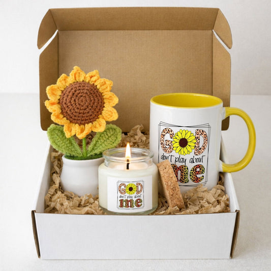 He Don’t Play About Me – Hello Sunshine Christian Gift Set - ClaimedbyGodDesigns