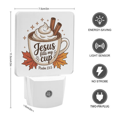 He Fills My Cup Christian Kids Night Light - ClaimedbyGodDesigns