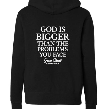 He Is Bigger Christian Unisex Full-Zip Hooded Sweatshirt - ClaimedbyGodDesigns