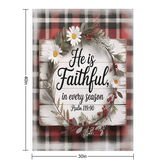 He Is Faithful Christian Flannel Throw Blanket - ClaimedbyGodDesigns